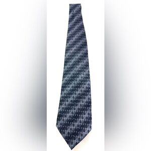 Tom James Blue Patterned 100% Silk Tie Italy